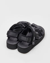 Load image into Gallery viewer, SUICOKE KISEE-PO shoes with black nylon upper, black midsole and sole, straps and logo patch. From Fall/Winter 2023 collection on SUICOKE Official US &amp; Canada Webstore. OG-044PO BLACK
